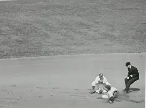 Shortstop Prints: Phil Rizzuto Out on Second Base