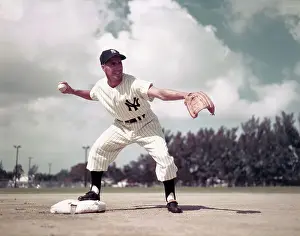 Phil Rizzuto Throwing Baseball