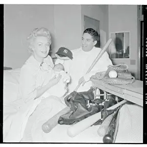 Phil Rizzuto Visiting His Wife and Son
