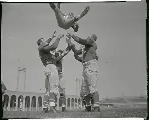 Hershey Prints: The Philadelphia Eagles Tossing Harold Giancanelli in Air