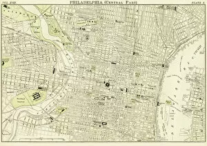 Images Dated 3rd October 2017: Philadelphia map 1885