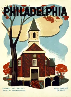 Colonial Prints: Philadelphia Old Swedes Church