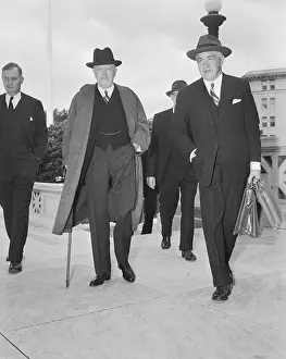 John W Prints: Philip Perlman and John W Davis Walking Together