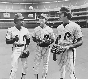 Phillies Baseball Teammates in Uniform