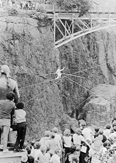 Paterson Prints: Phillipe Petit Walking over Open River Canyon