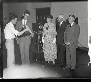 Philo Farnsworth Displaying New Television Set
