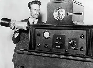 Tube Prints: Philo T. Farnsworth With an Early Television