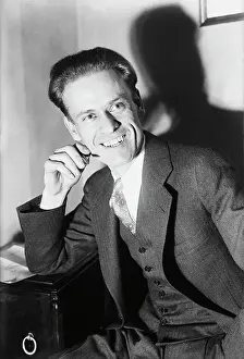Hands On Face Prints: Philo T. Farnsworth Smiling