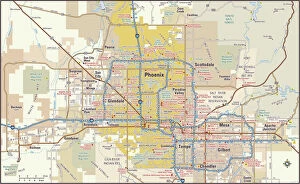Images Dated 12th November 2017: Phoenix, Arizona area map