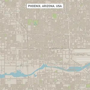 Phoenix Prints: Phoenix Arizona US City Street Map