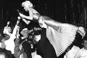 Prints of UNITED STATES - CIRCA 1957: Los Angeles 1957. (Photo by Michael Ochs Archives/Getty Images) Hollywood's Blonde Bombshell in Focus: Photo of 129 Mansfield Jayne