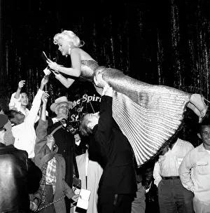 Prints of UNSPECIFIED - CIRCA 1955: Photo of Jayne Mansfield Photo by Michael Ochs Archives/Getty Images Hollywood's Blonde Bombshell in Focus: Photo of Jayne Mansfield
