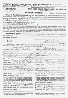 Photocopy of Berlin's Marriage License