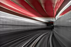 Artistic and Creative Abstract Architecture Art Collection: This photograph represents line 1 of the Paris metro, in France