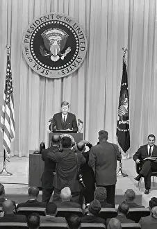 Photographers Taking Pictures of President John F. Kennedy