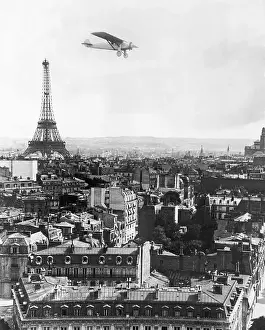 Endurance Prints: Photomontage of The Spirit of St. Louis over Paris, 1927