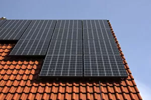 Images Dated 26th March 2011: Photovoltaic system on the roof of a single family detached house