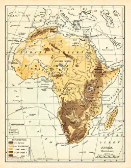 Physical map of Africa 1895