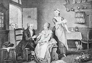 Caring Prints: Physician Edward Jenner Inoculating Child at Home