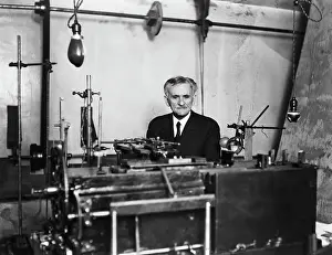 Physical Science Prints: Physicist A.A. Michelson in Laboratory