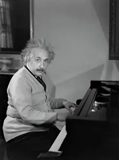 Piano Prints: Physicist Albert Einstein Playing Piano