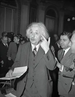 Physicist Albert Einstein Speaking at Hearing