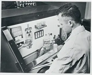 Dearborn Prints: A Physicist Withdrawing Radioactive Liquid From a Vial