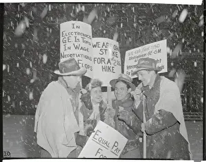Picketing Prints: Picketers in Snow Eating Crackers