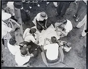 Picketing Prints: Pickets Pass Time Playing Bridge