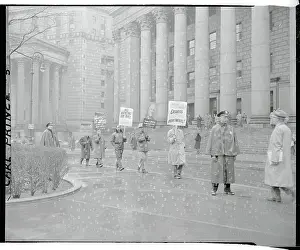 Courthouse Prints: Pickets Protest Communist Trial