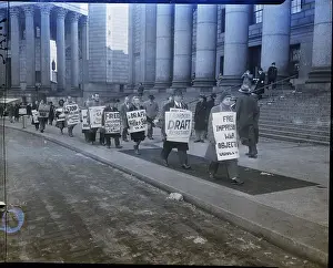 Courthouse Prints: Pickets Are Shown Outside Of Court House
