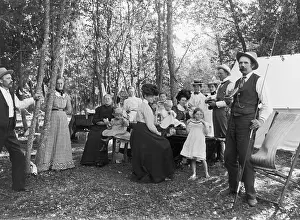 Outing Prints: Picnic in Woods at Rush Lake