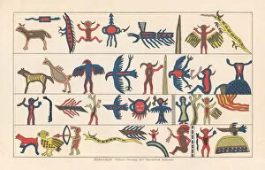 Images Dated 15th March 2018: Pictograph of the Ojibwe, North American Native people (Canada, USA)