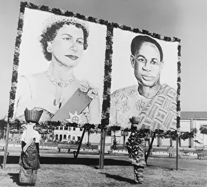 Pictures of Queen Elizabeth and Nkrumah