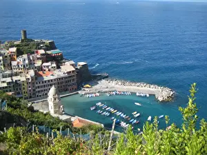 Vernazza Prints: Picturesque harbor on Italian riviera