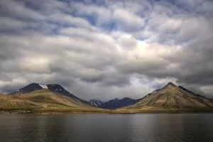 Picturesque Svalbard coastline fjord and mountains