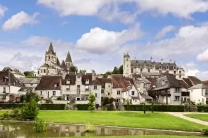 The picturesque town of Loches on the banks of the Indre River, Loire Valley, France