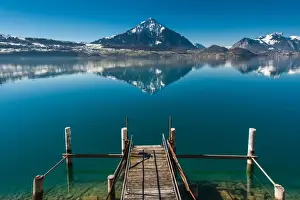 Pier at lake Thun
