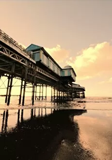 Blackpool Gallery: Pier with sea, Blackpool, UK