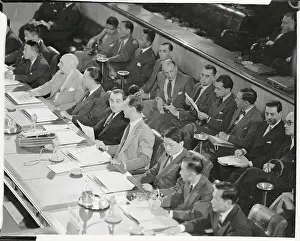 Pierre Mendes-France Speaking to French Delegates