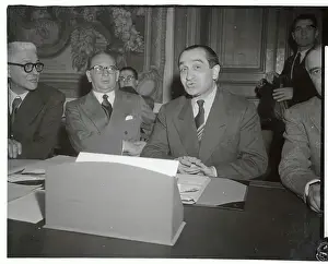 Pierre Mendes-France Talking to Edgar Faure