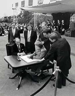 Pierre Trudeau Attending Royal Signing