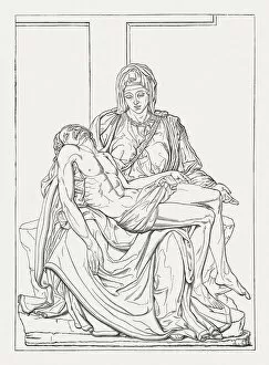 Images Dated 13th August 2015: PietA (St. Peters Basilica, Vatican) by Michelangelo, published in 1878