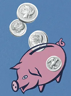 Blue Background Gallery: Piggy Bank