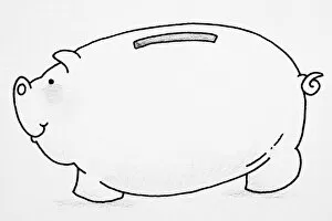 Images Dated 13th February 2007: Piggy bank, simple line drawing