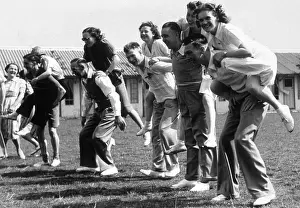 Outdoor Game Prints: Piggy Back Race