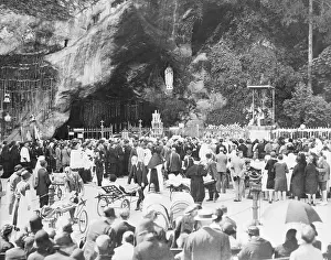 Landforms Prints: Pilgrims at Lourdes Shrine