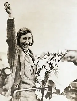 Pilot Amy Johnson After Arriving in Australia
