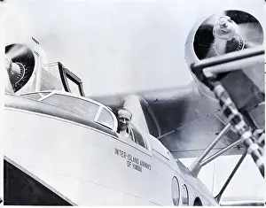 Takeoff Prints: Pilot at Controls of Largest Seaplane