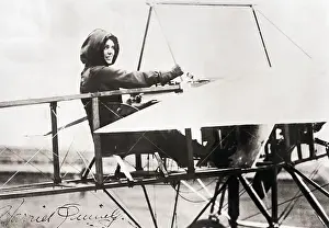 Record Setting Prints: Pilot Harriet Quimby Sitting in Monoplane